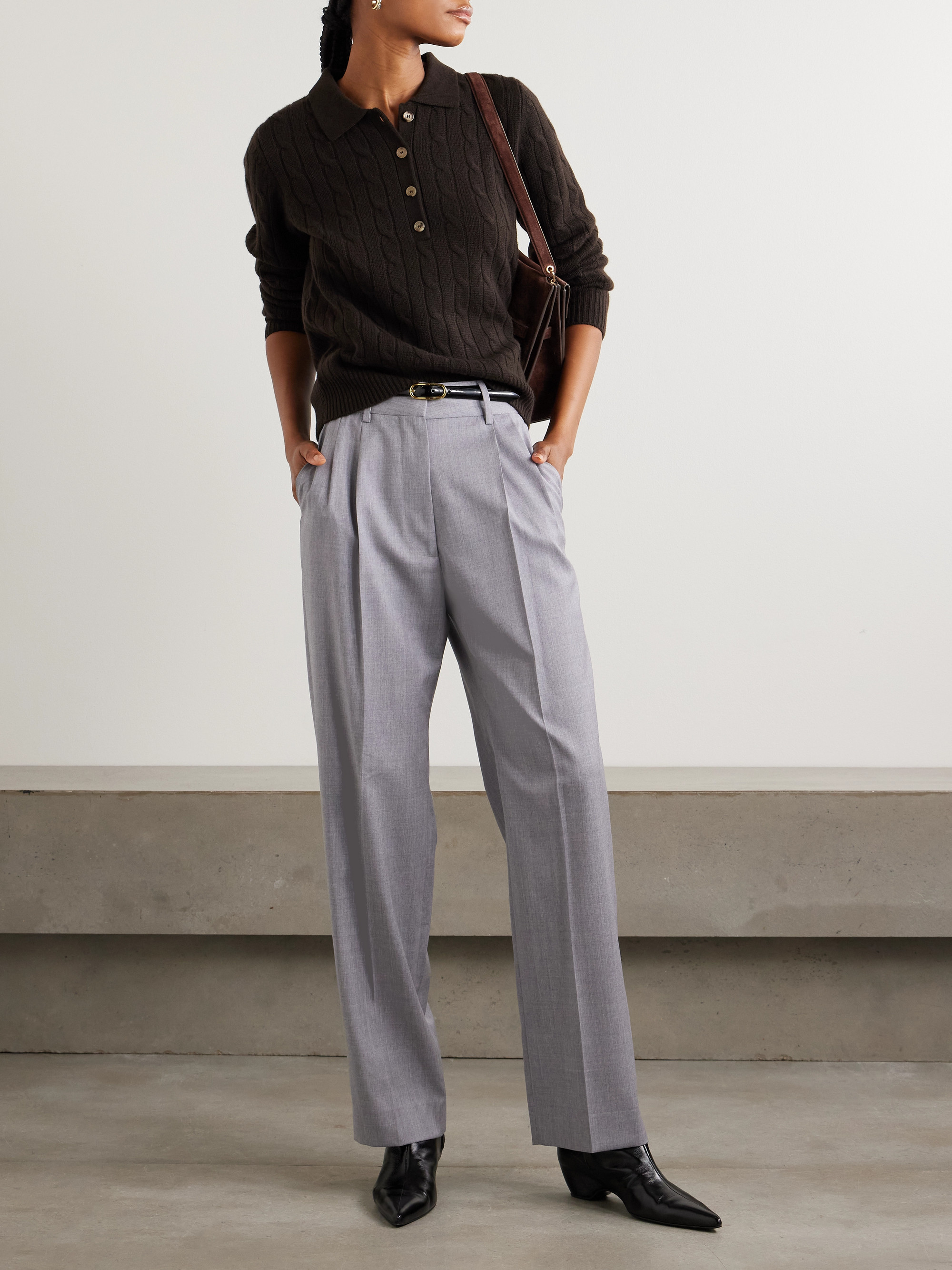 arch4 Comet cashmere cable-knit polo sweater