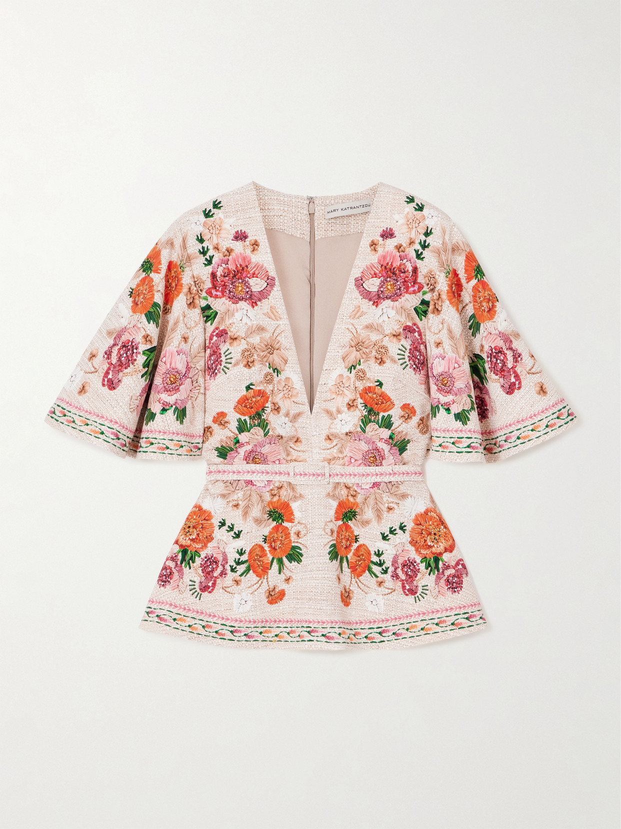 Mary Katrantzou Printed Jersey Blouse In Pink