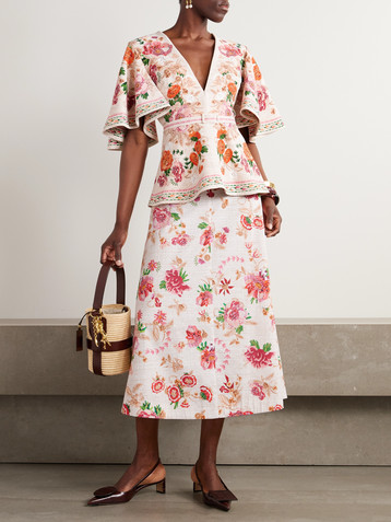 MARY KATRANTZOU Printed jersey blouse