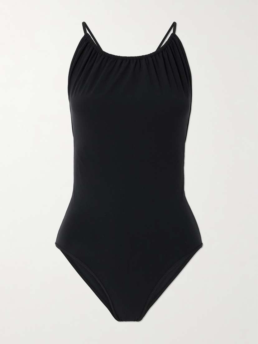 TOTEME Gathered Open-back Swimsuit