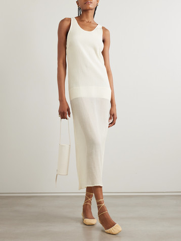 TOTEME Cotton and silk-blend crepon midi dress