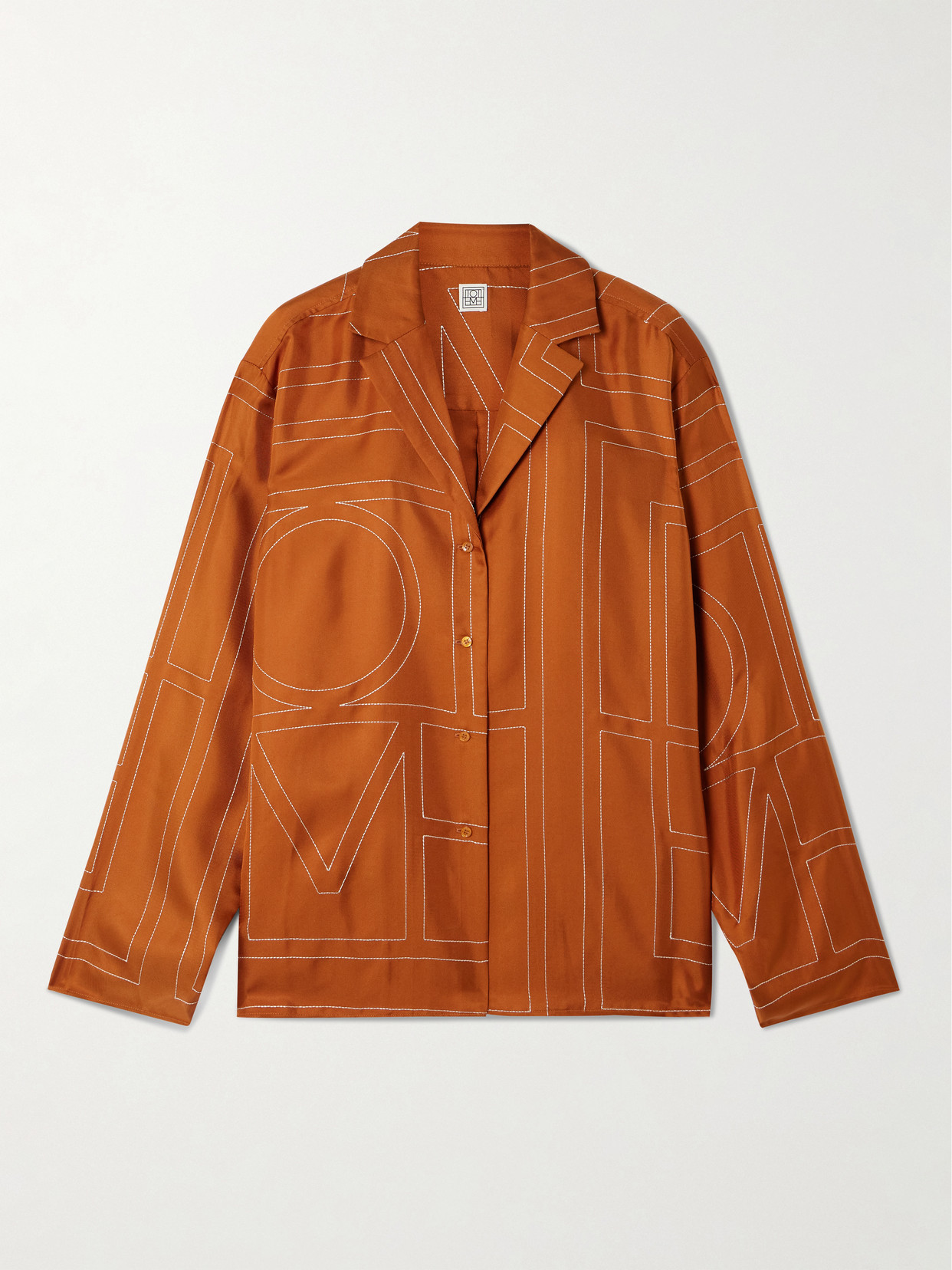 Totême Embroidered Silk-twill Shirt