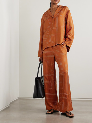 TOTEME Embroidered silk-twill shirt