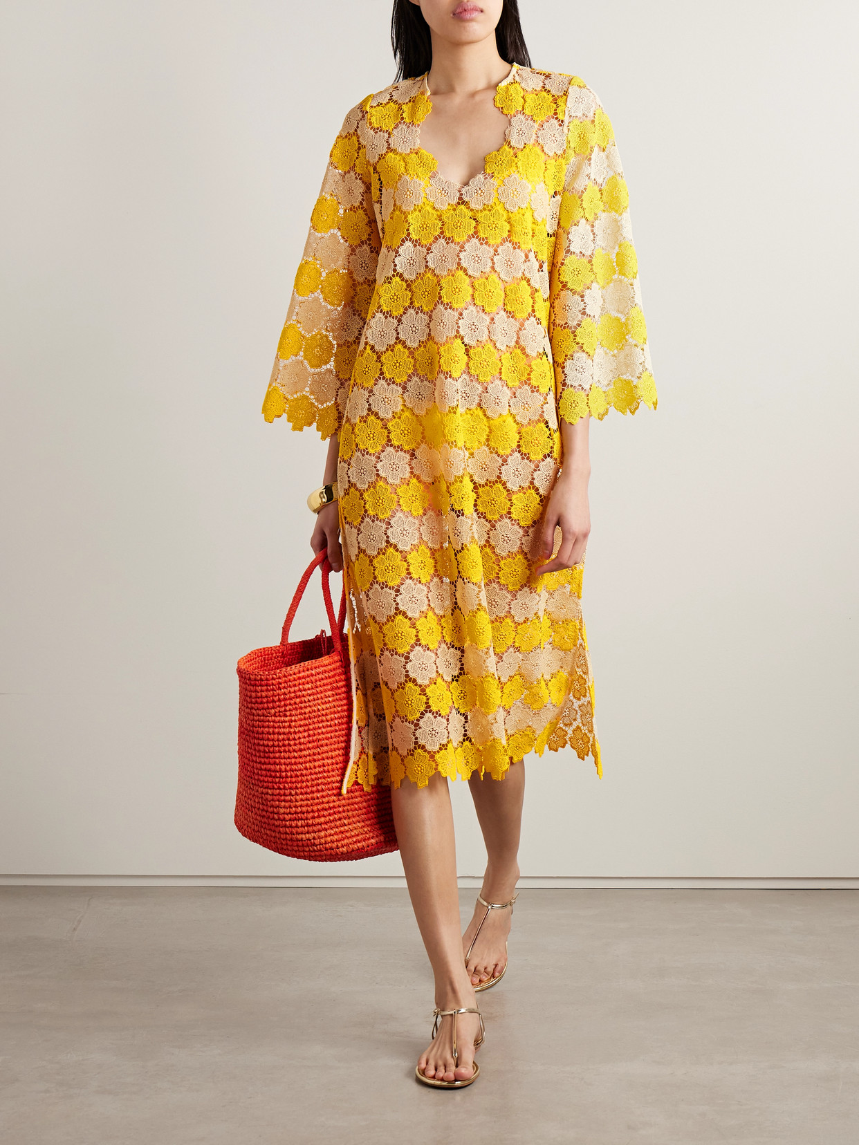 Miguelina Arelis Cotton Guipure Lace Kaftan