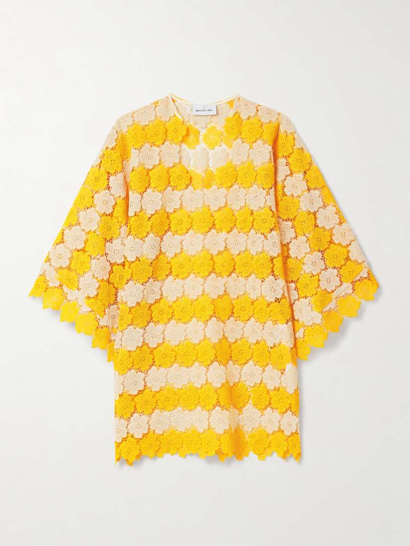 Miguelina Gianina Cotton Guipure Lace Kaftan