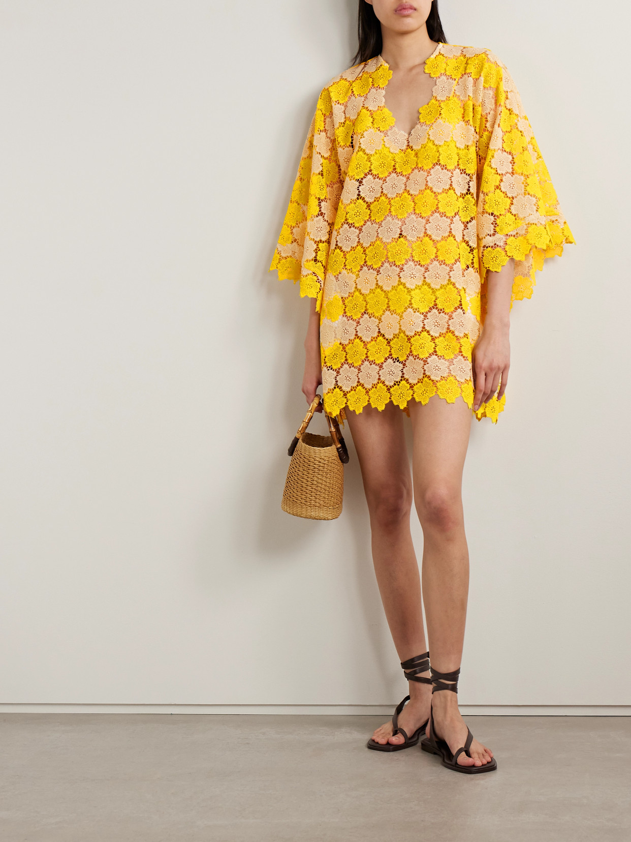 Miguelina Gianina Cotton Guipure Lace Kaftan