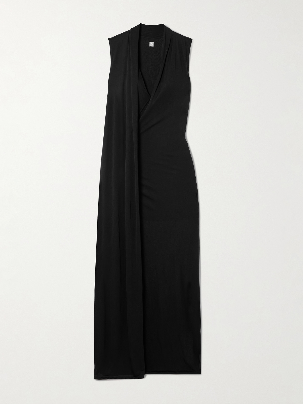 Totême Draped Layered Jersey Maxi Dress