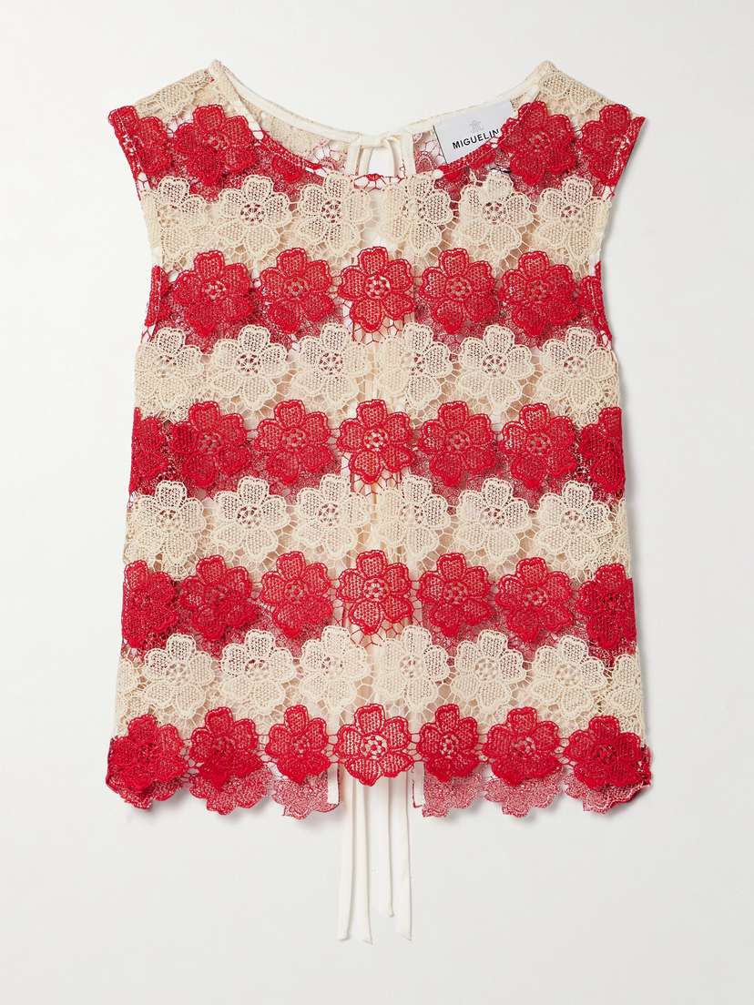 Miguelina Dupree Cropped Guipure Lace Tank