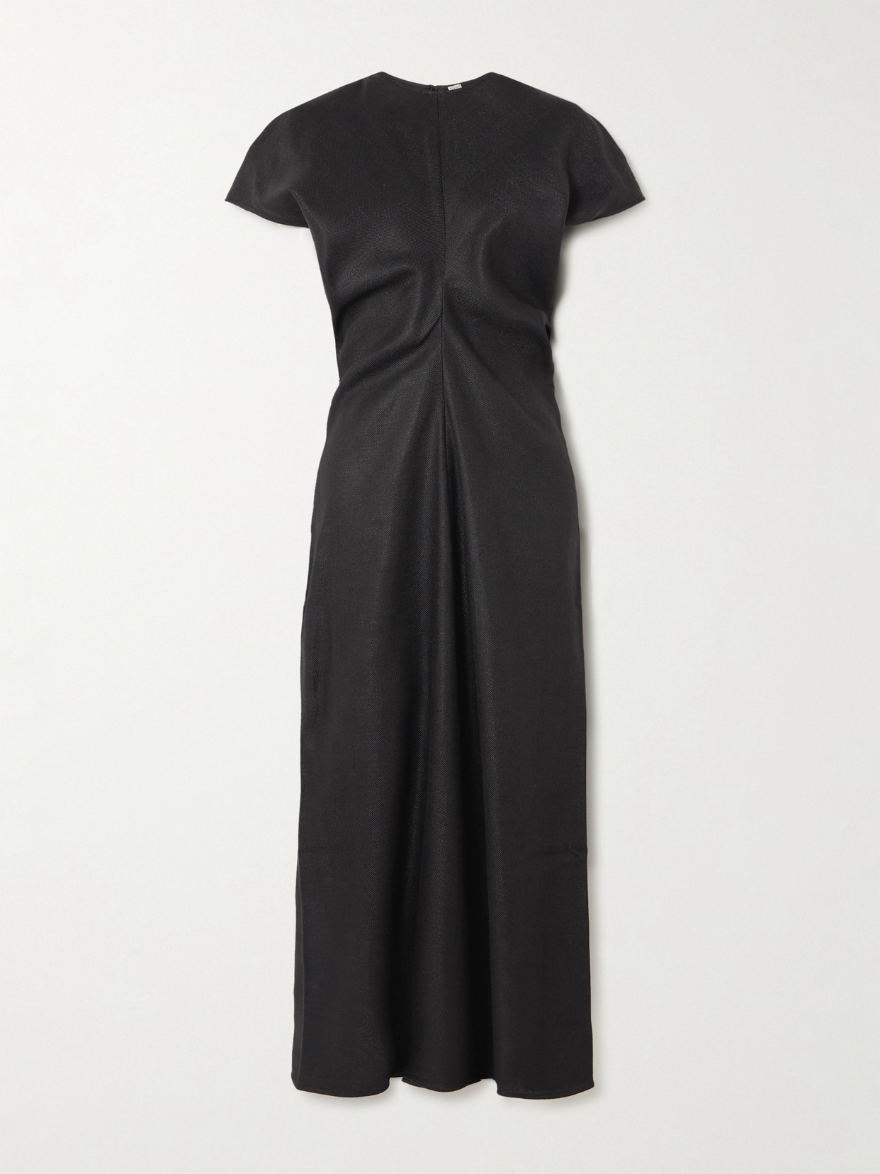 Totême Gathered Woven Midi Dress
