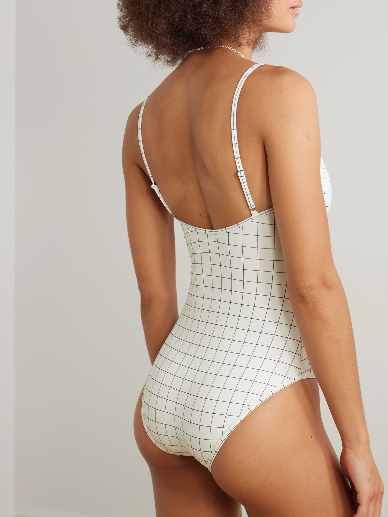 Totême Windowpane Checked Swimsuit