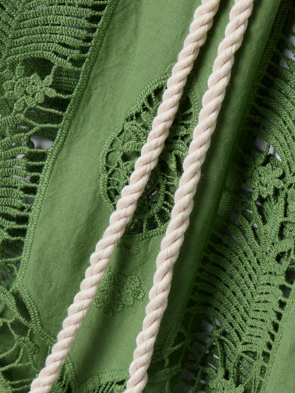 Miguelina Brigette Off-the Shoulder Belted Lace-trimmed Embroidered Cotton-voile Mini Dress In Green