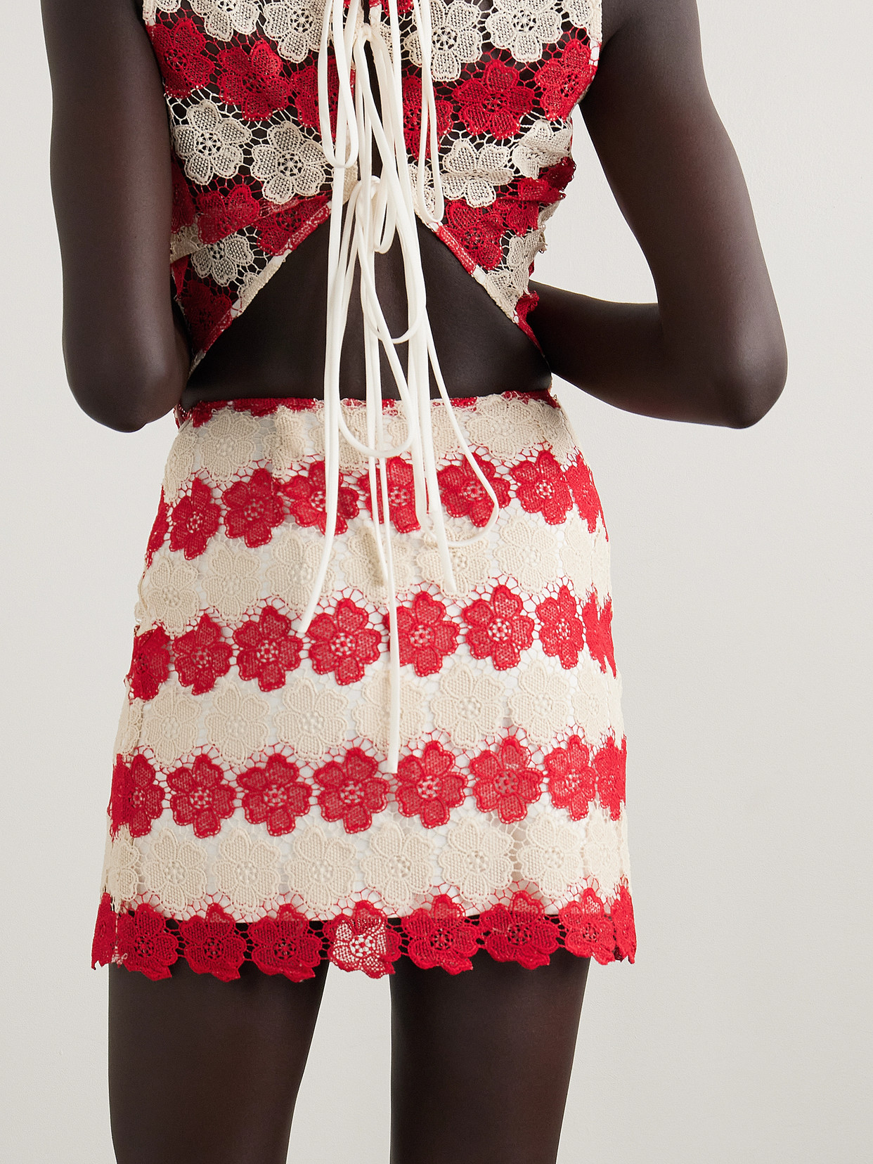 Miguelina Koa Guipure Lace Mini Skirt