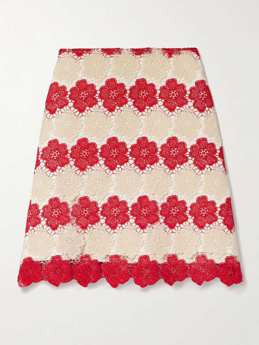 Miguelina Koa Guipure Lace Mini Skirt