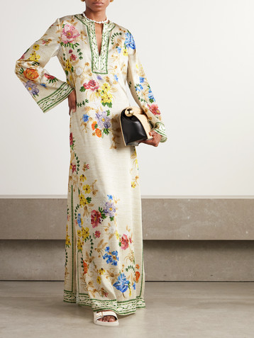 MARY KATRANTZOU Collins floral-print twill kaftan