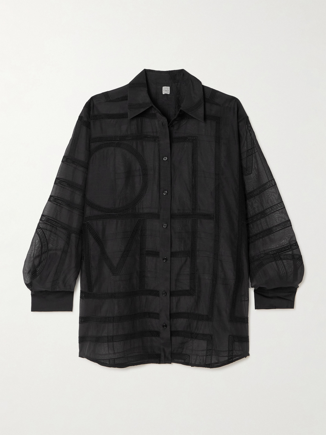 Totême Embroidered Organic Cotton And Silk-blend Voile Shirt
