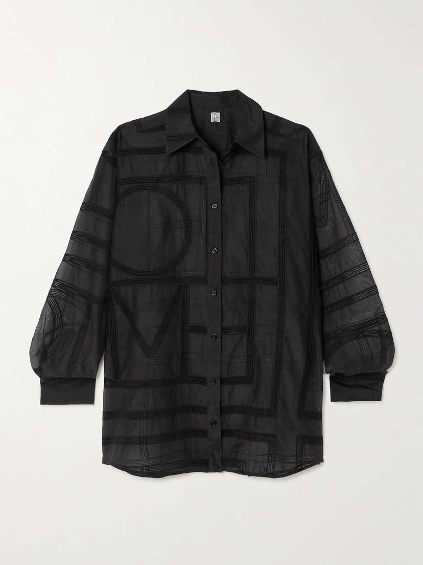 TOTEME Embroidered Organic Cotton And Silk-blend Voile Shirt
