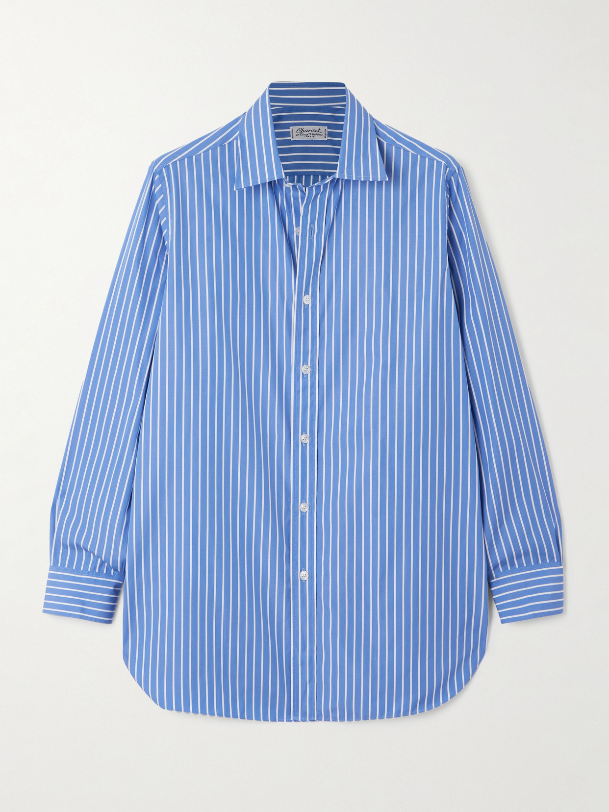 Charvet Striped Cotton-poplin Shirt In Blue