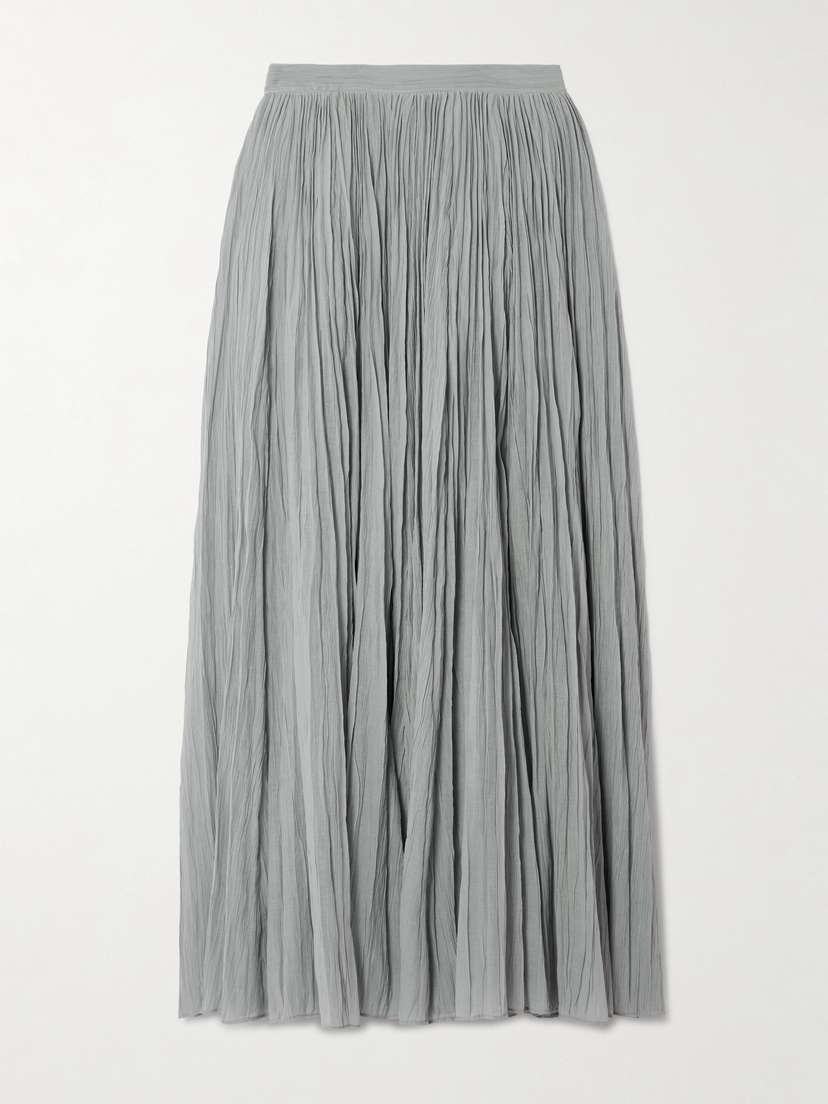 TOTEME Plissé-organic Cotton-blend Maxi Skirt