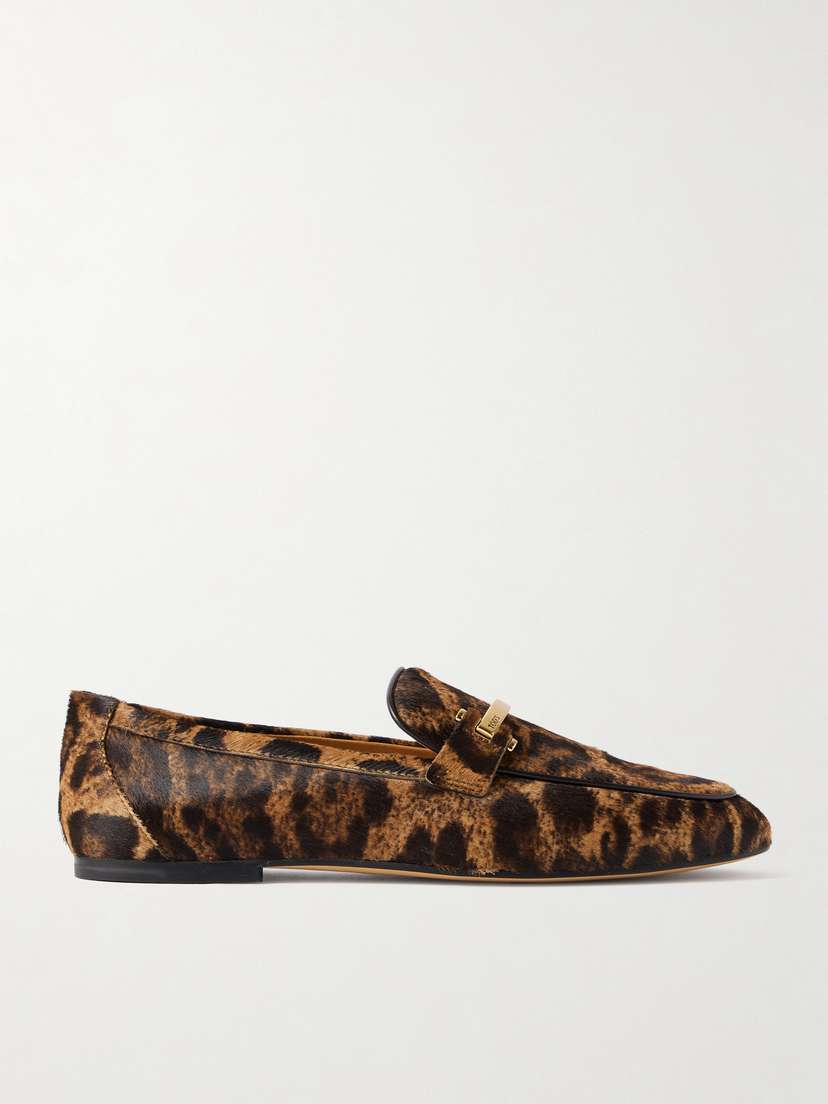 Tod's Embellished Leopard-print Calf Hair Loafers