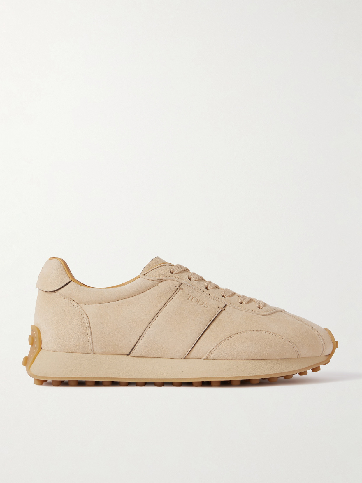 Tod's Sportivo Active Leather-trimmed Suede Sneakers In Brown