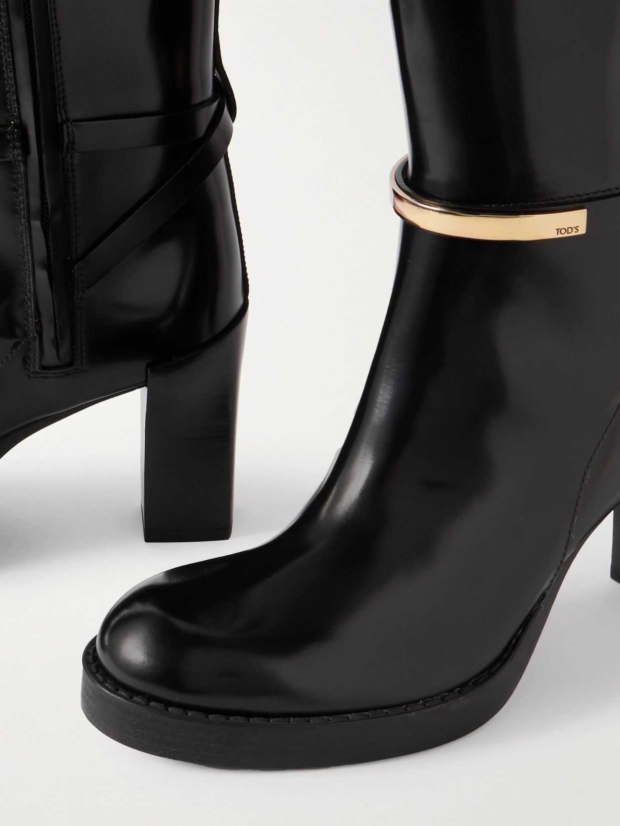 Tod's Gomma Embellished Leather Knee Boots In Multi
