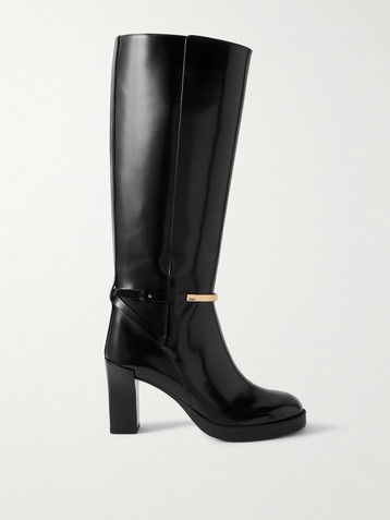Tod's Gomma embellished leather knee boots