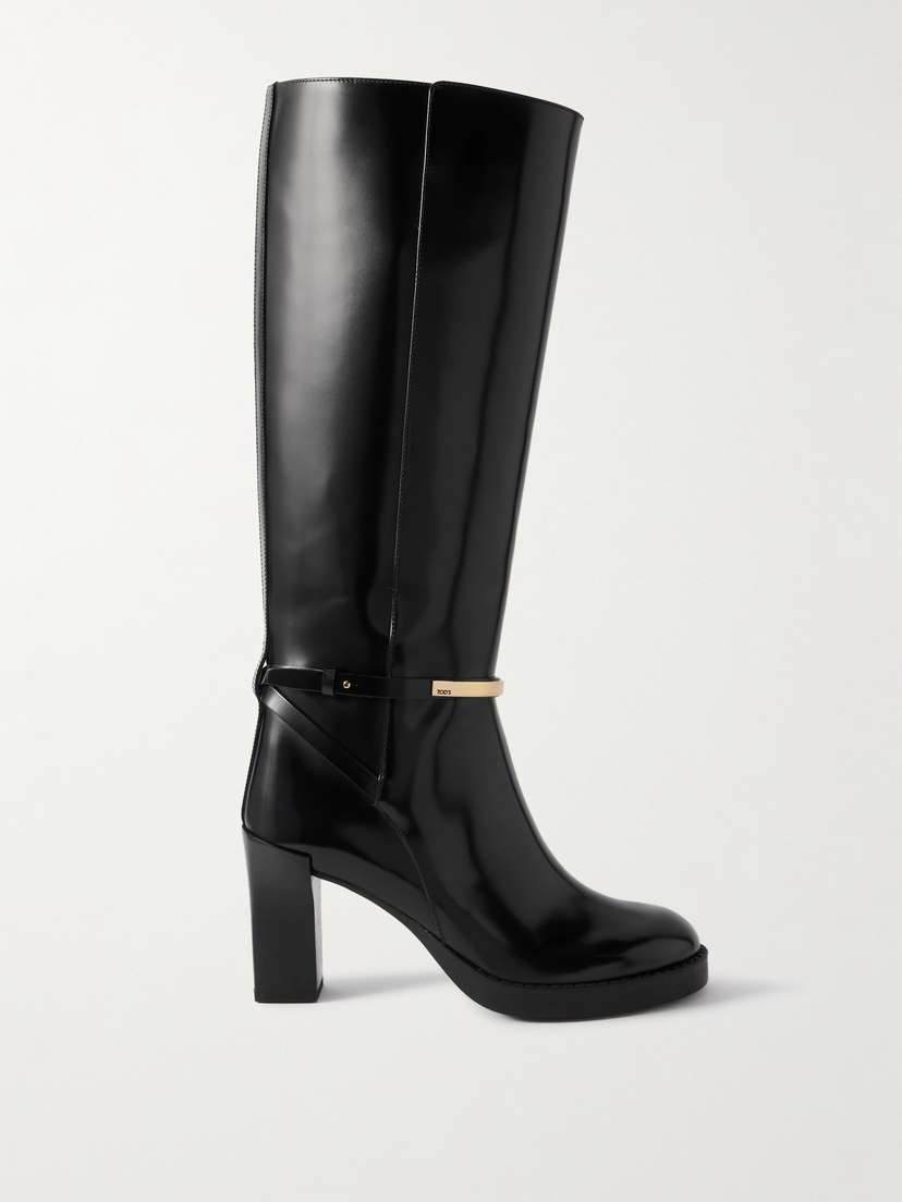 Tod's Gomma Embellished Leather Knee Boots