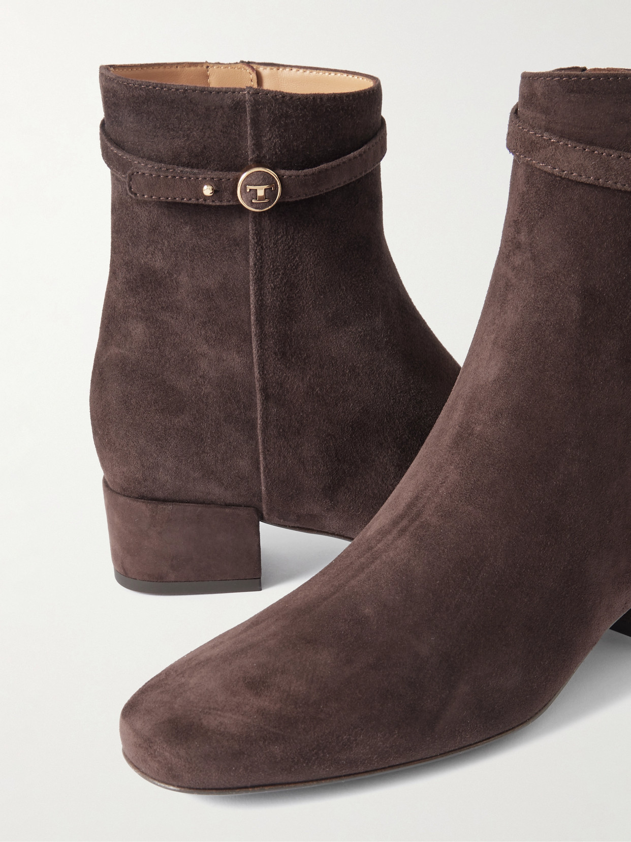 Tod's Embellished Suede Ankle Boots