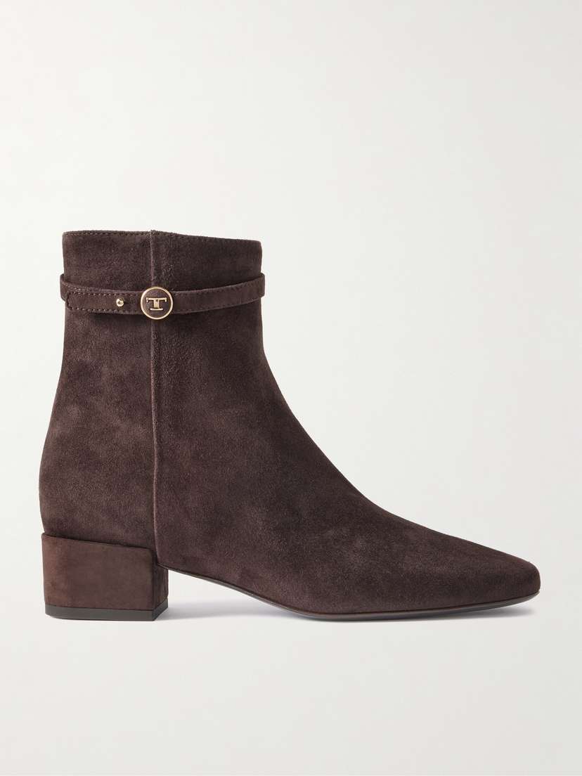 Tod's Embellished Suede Ankle Boots