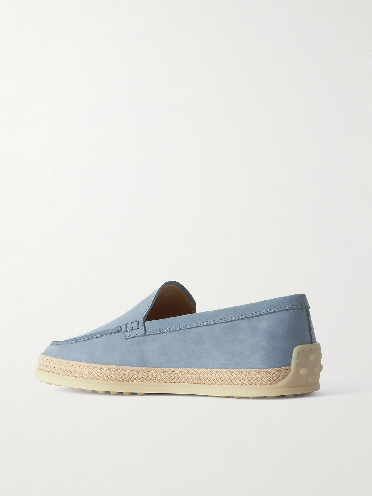 Tod's Gomma Raffia-trimmed Nubuck Loafers