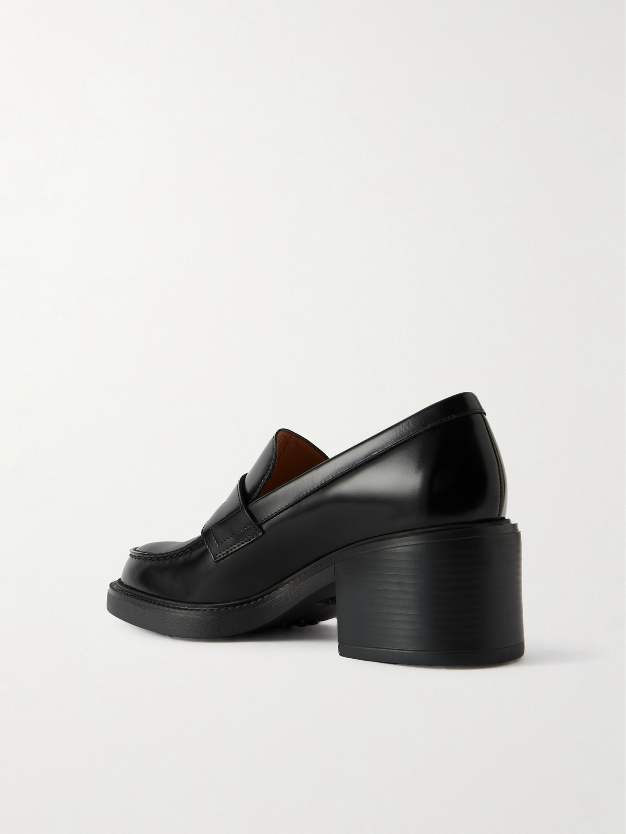 Tod's Black Loafers With Penny Slot And Logo Lettering On The Side In Black