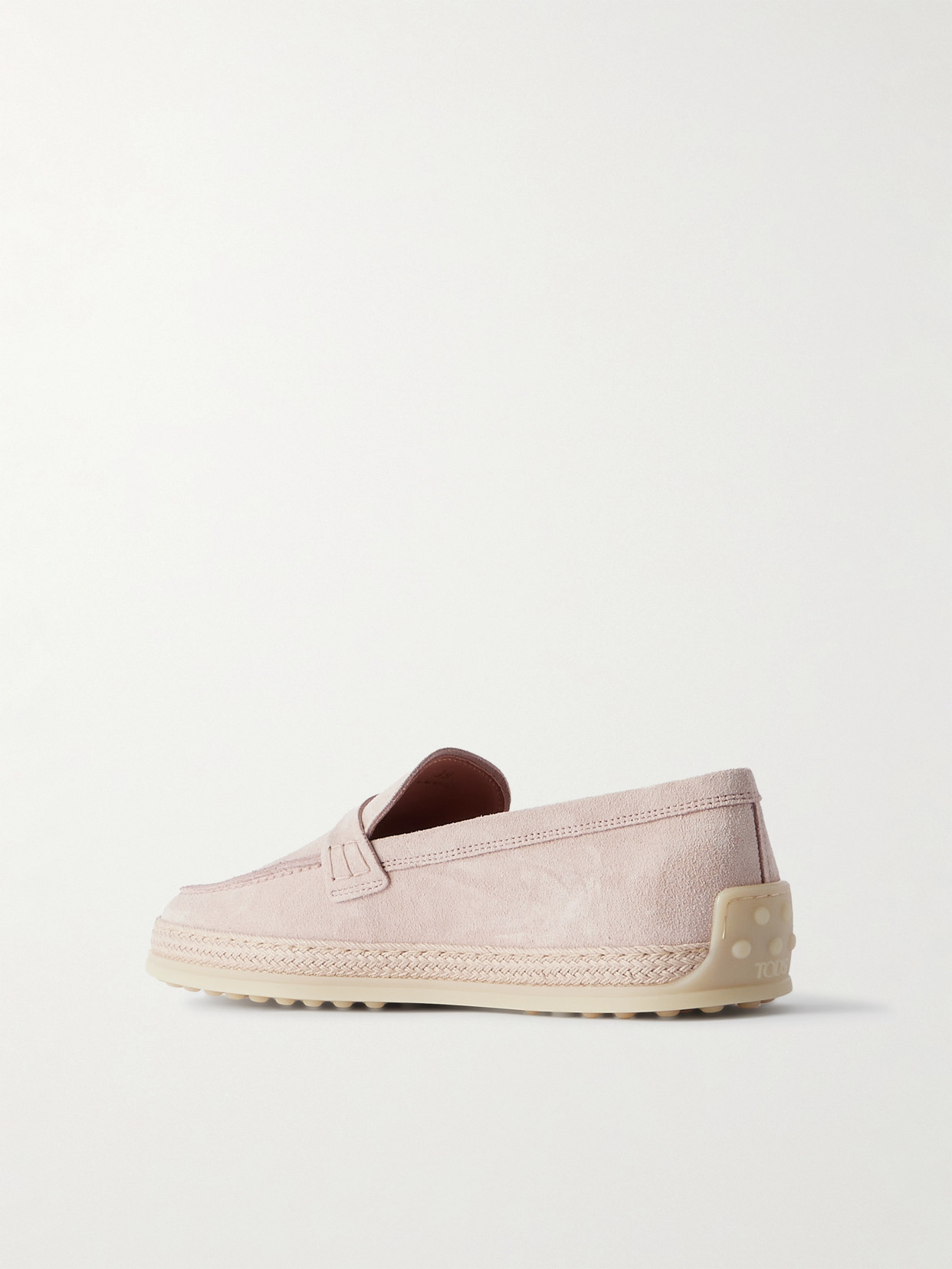 Tod's Raffia-trimmed Suede Loafers