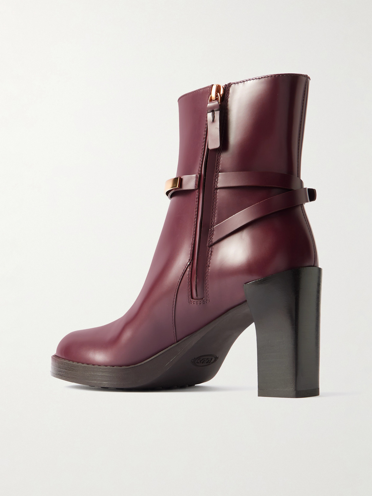 Gomma Embellished Glossed-Leather Ankle Boots