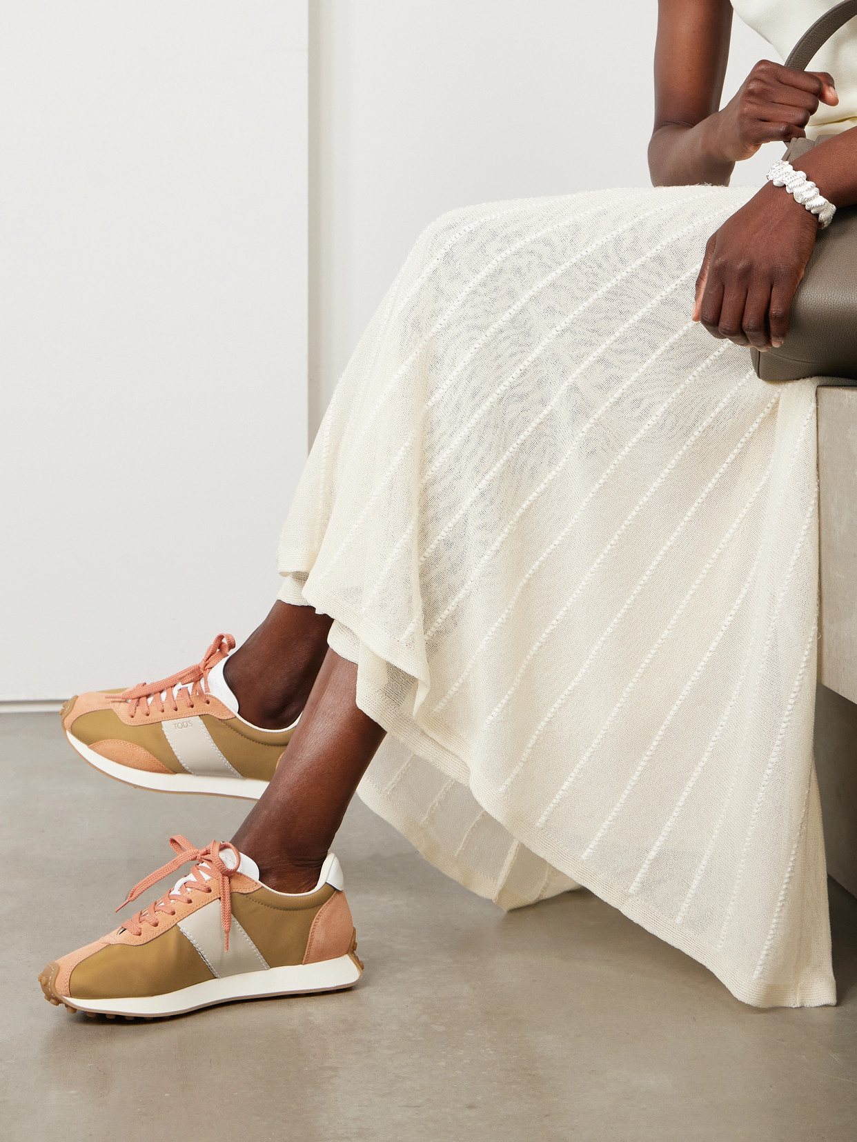 Tod's Sportivo Active Leather And Suede-trimmed Shell Sneakers