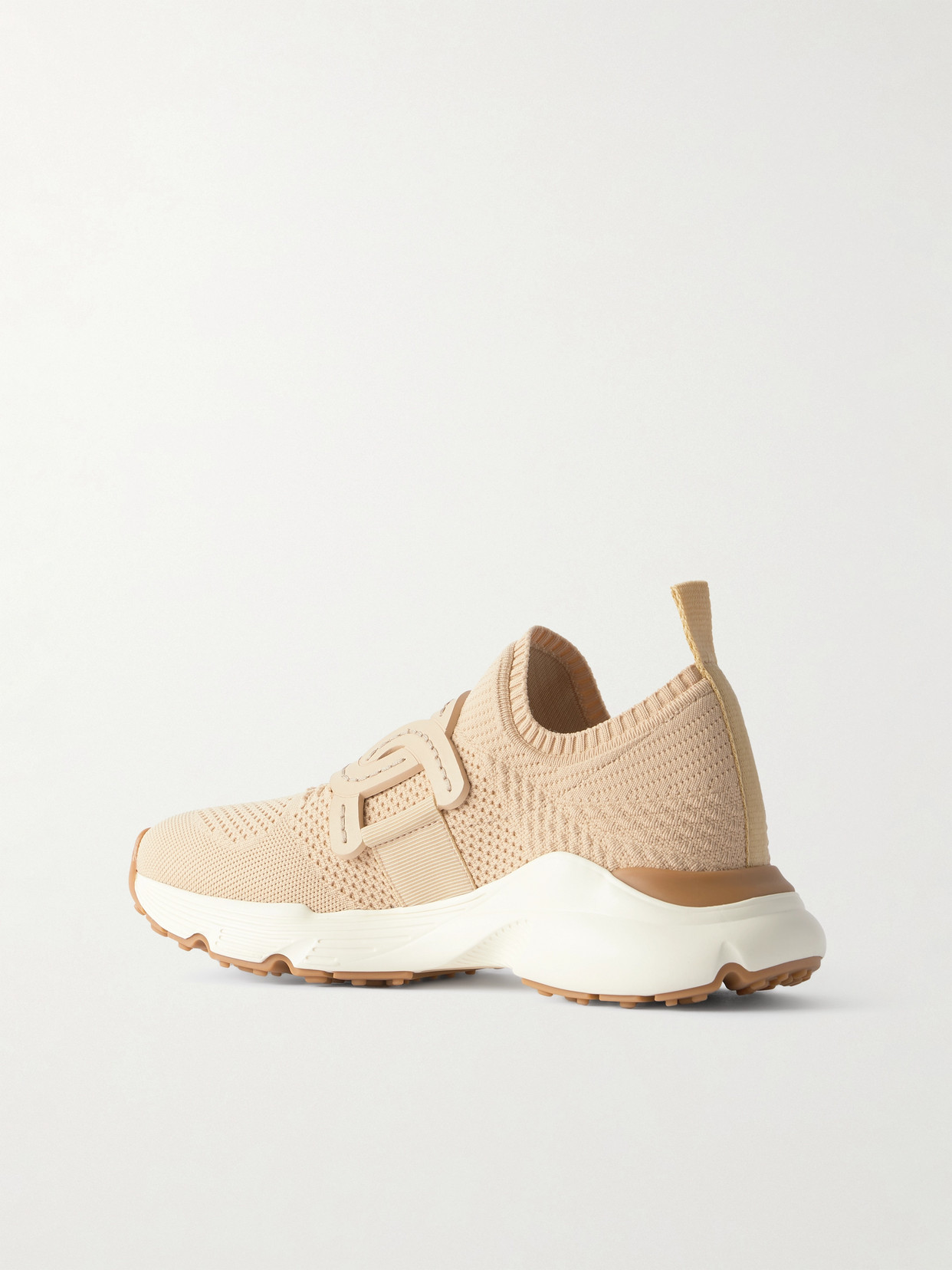 Tod's Womens Tan Comb Sport Run 54c Calzino Logo-embellished Mesh Low-top Trainers Eur 38/5 Uk In Beige_rosato