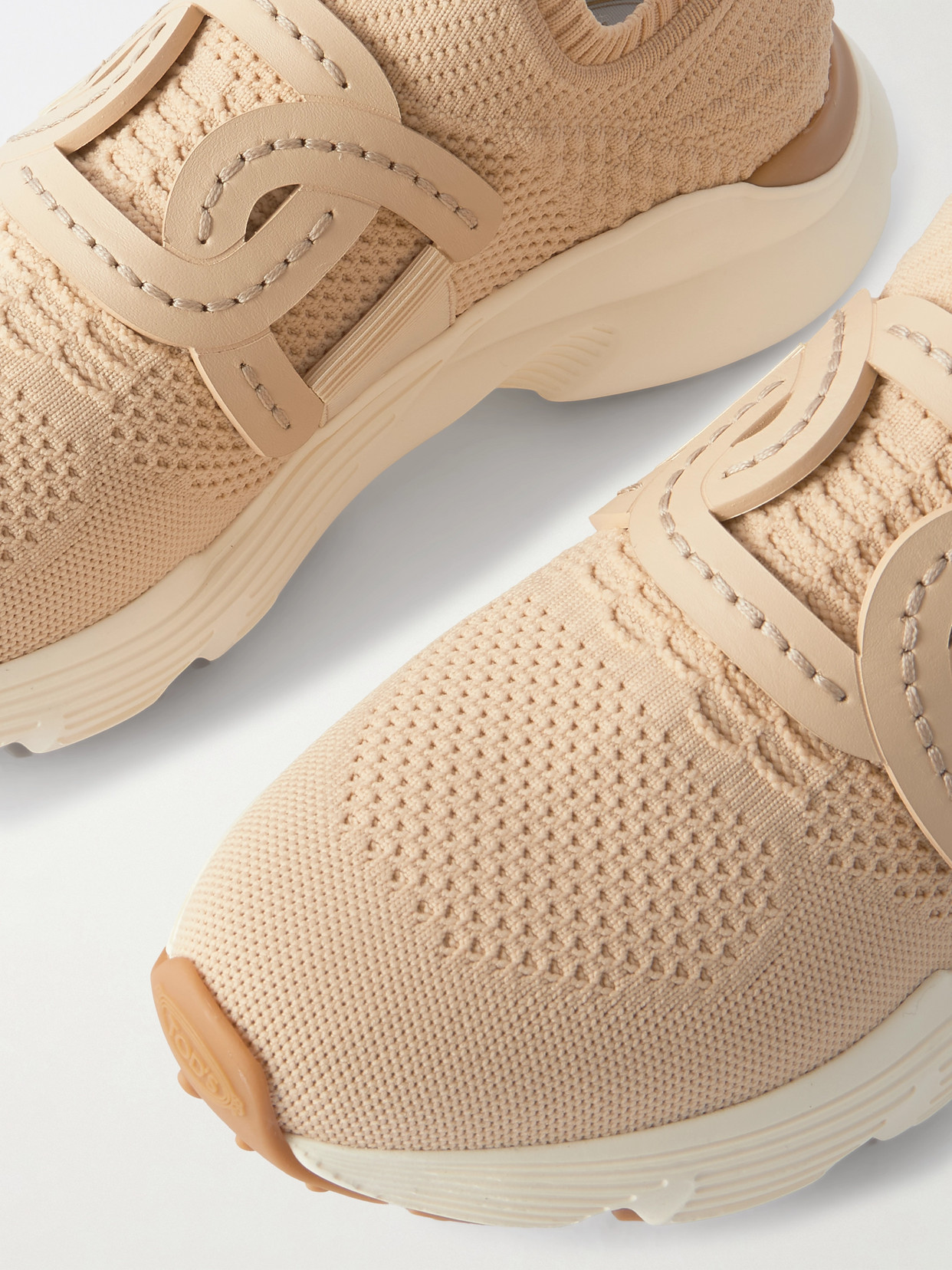Tod's Womens Tan Comb Sport Run 54c Calzino Logo-embellished Mesh Low-top Trainers Eur 38/5 Uk In Beige_rosato