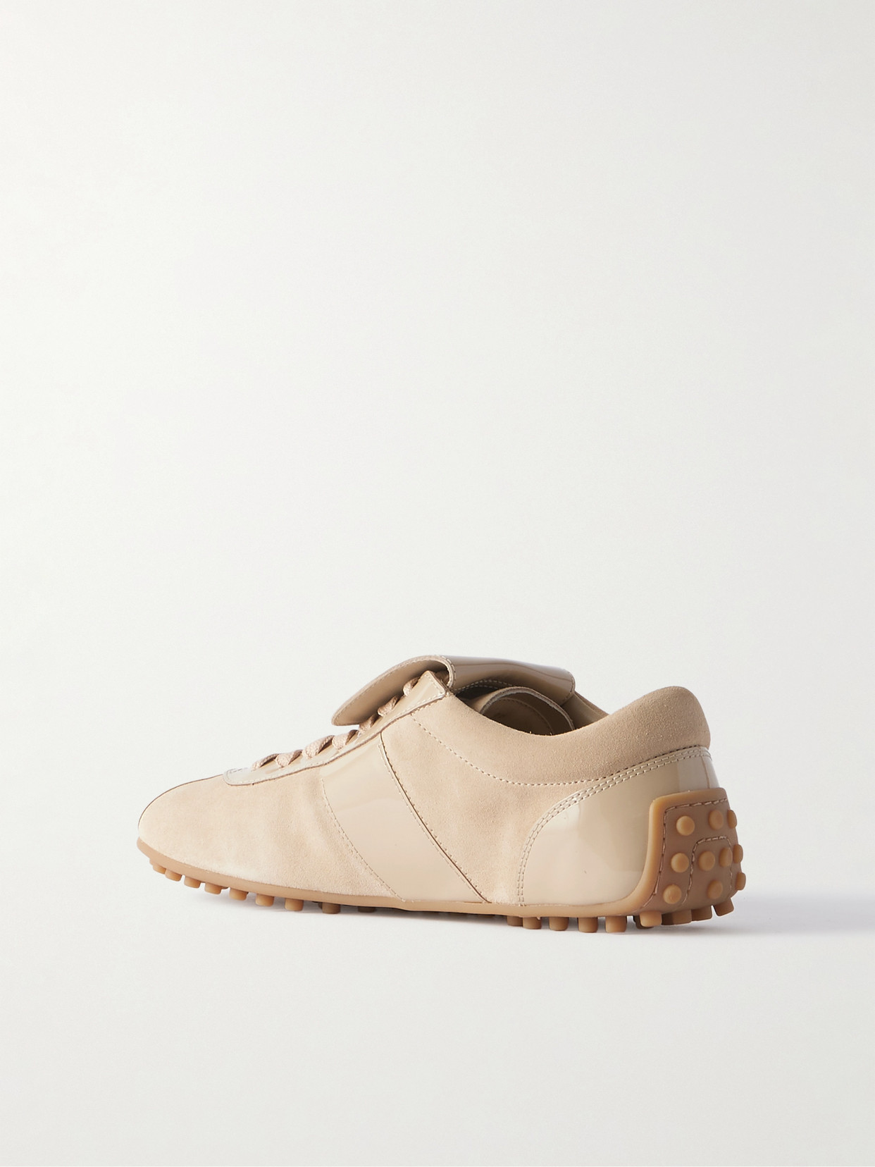 Tod's T-marathon Patent-leather And Suede Sneakers