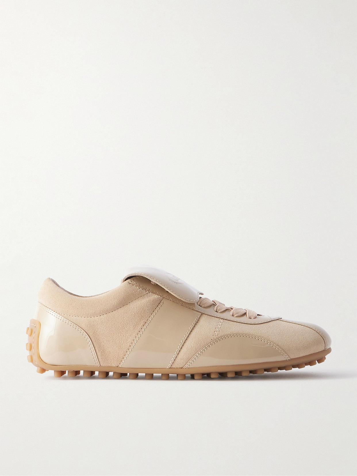 Tod's T-marathon Patent-leather And Suede Sneakers