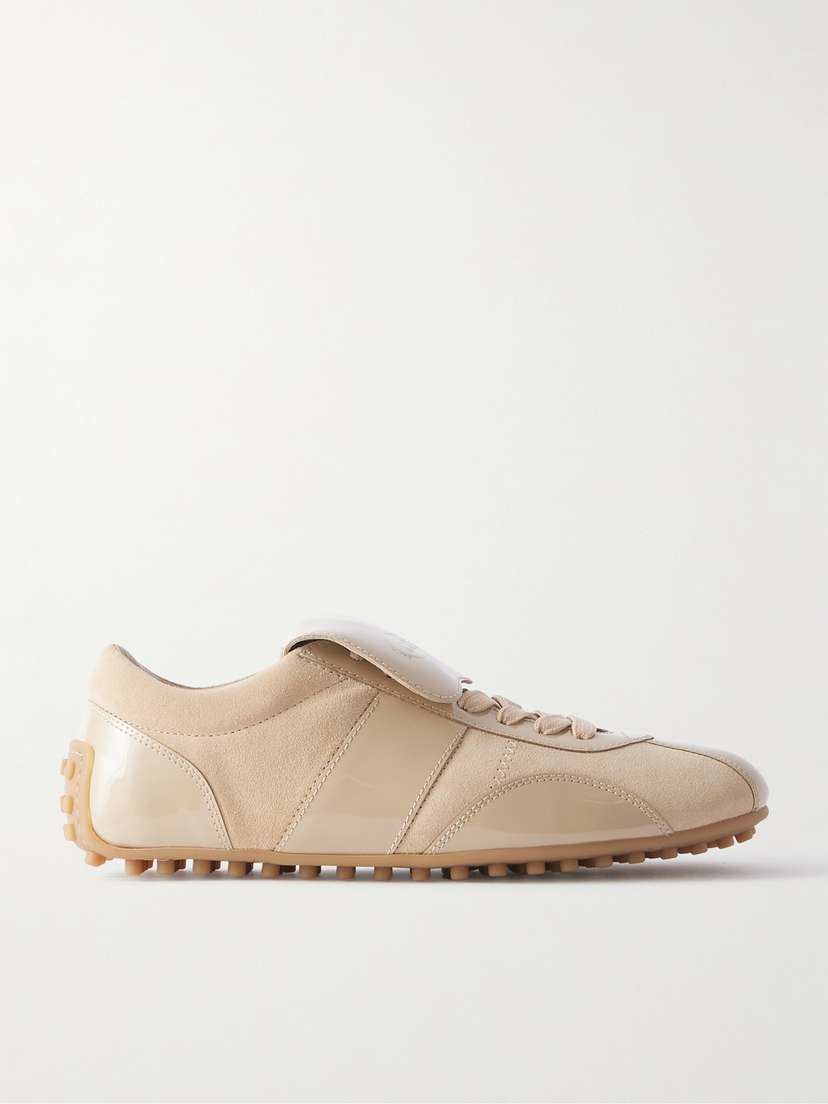 Tod's T-marathon Patent-leather And Suede Sneakers