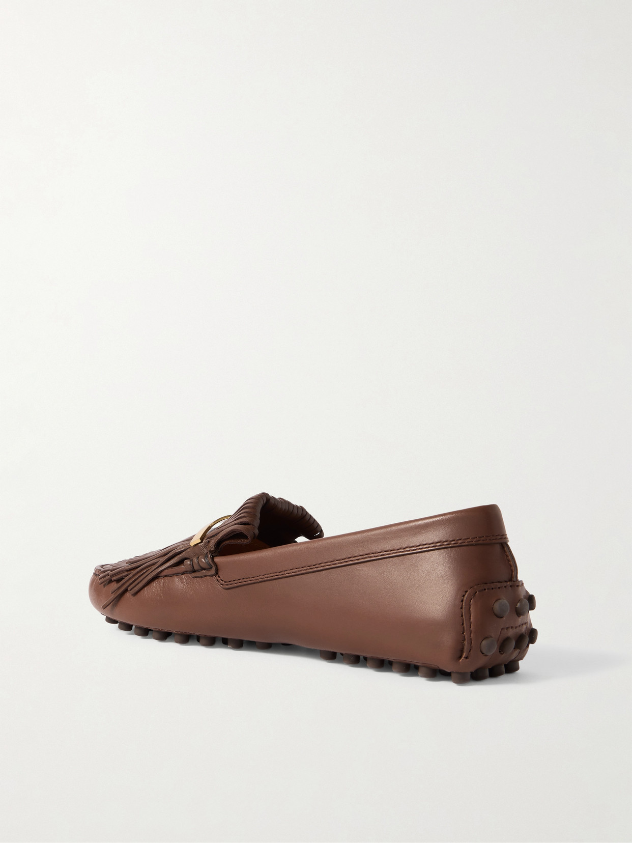 Tod's Gommino Embellished Fringed Leather Loafers