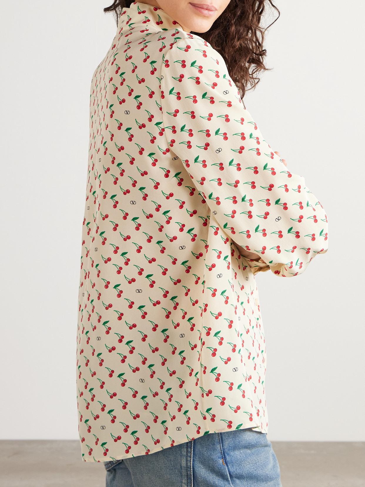 Valentino Camicia In Crepe Stampata Donna In Multi
