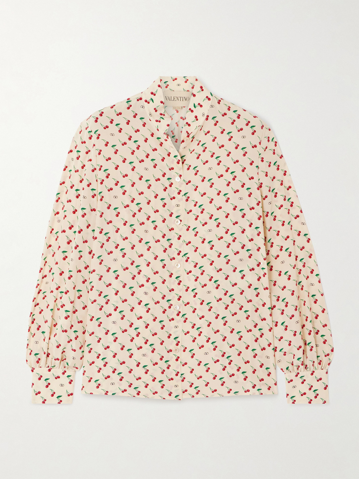 Valentino Camicia In Crepe Stampata Donna In Multi