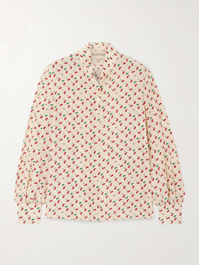 Valentino Garavani Printed Silk Crepe De Chine Shirt