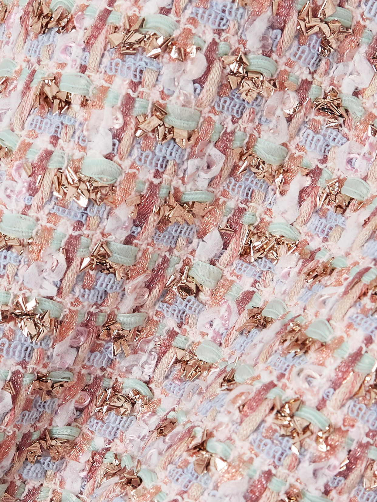 Valentino Embroidered Ribbon Tweed Jacket In Neutral