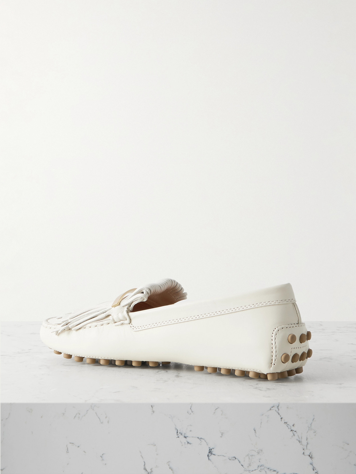 Tod's Gommino Embellished Fringed Leather Loafers