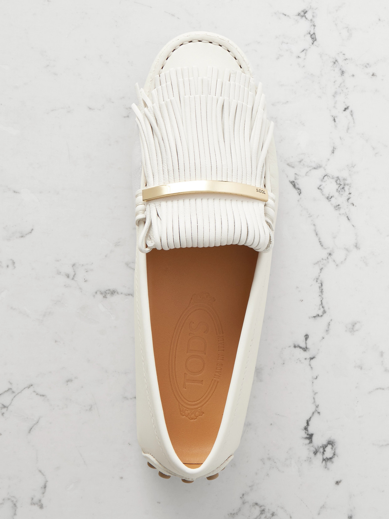 Tod's Gommino Embellished Fringed Leather Loafers