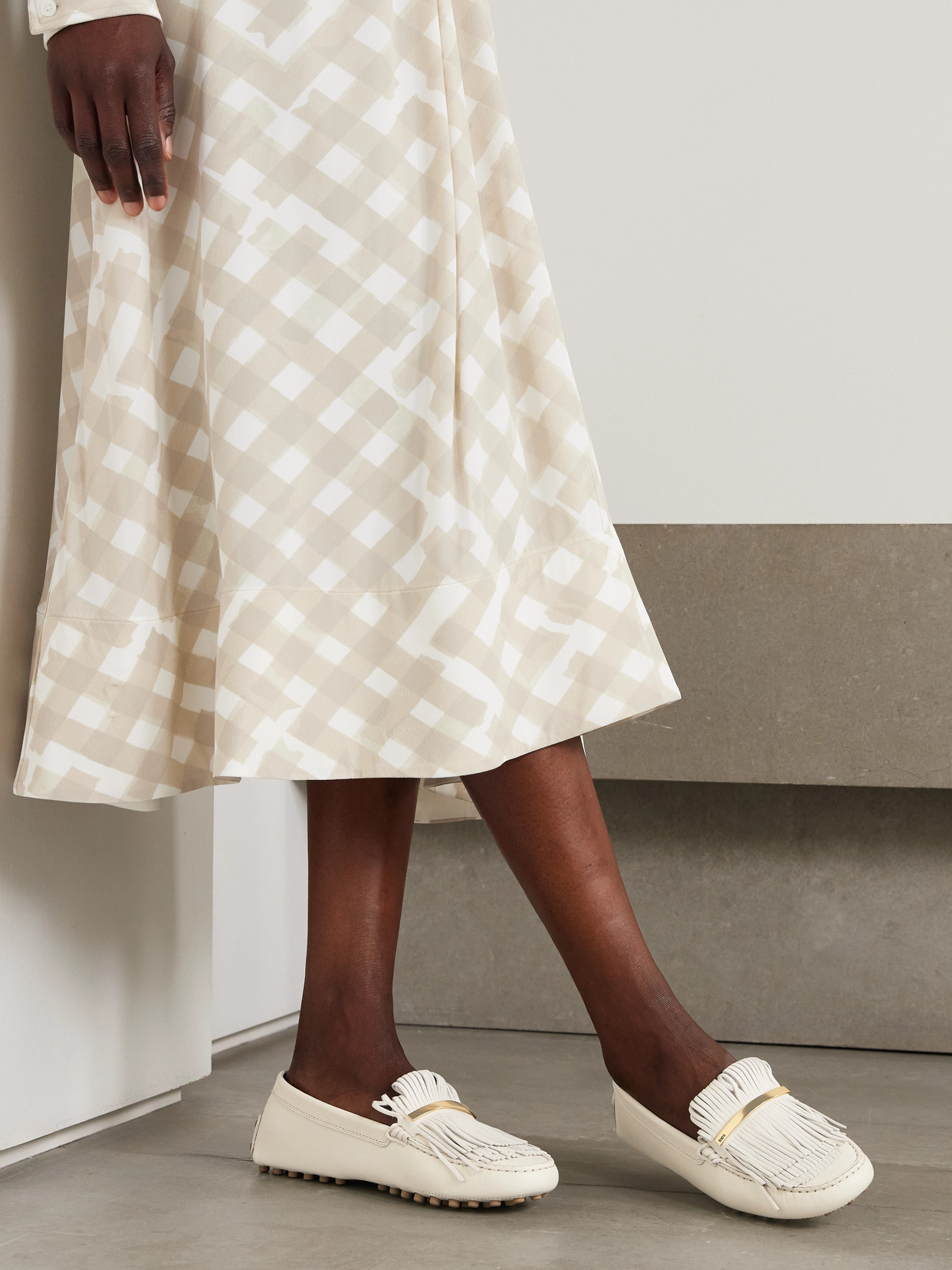 Tod's Gommino Embellished Fringed Leather Loafers