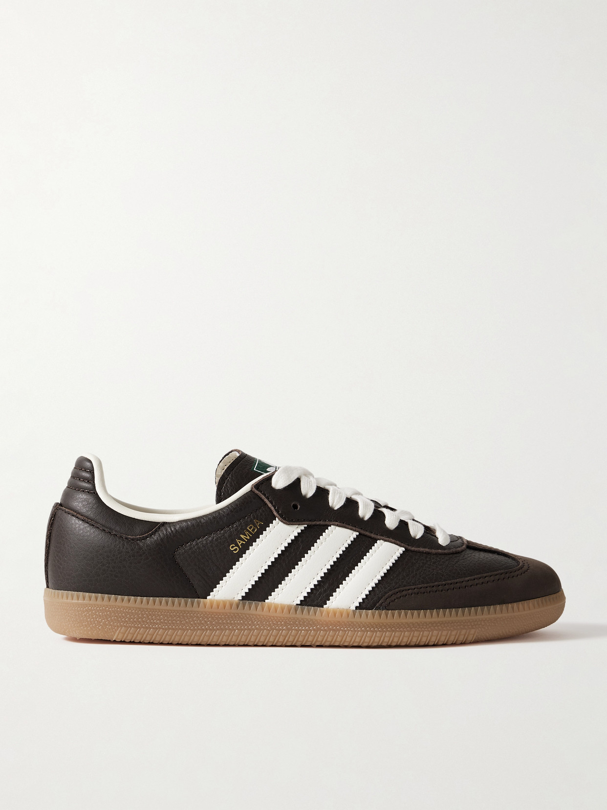 Adidas Originals Samba Og Suede-trimmed Textured-leather Sneakers In Brown