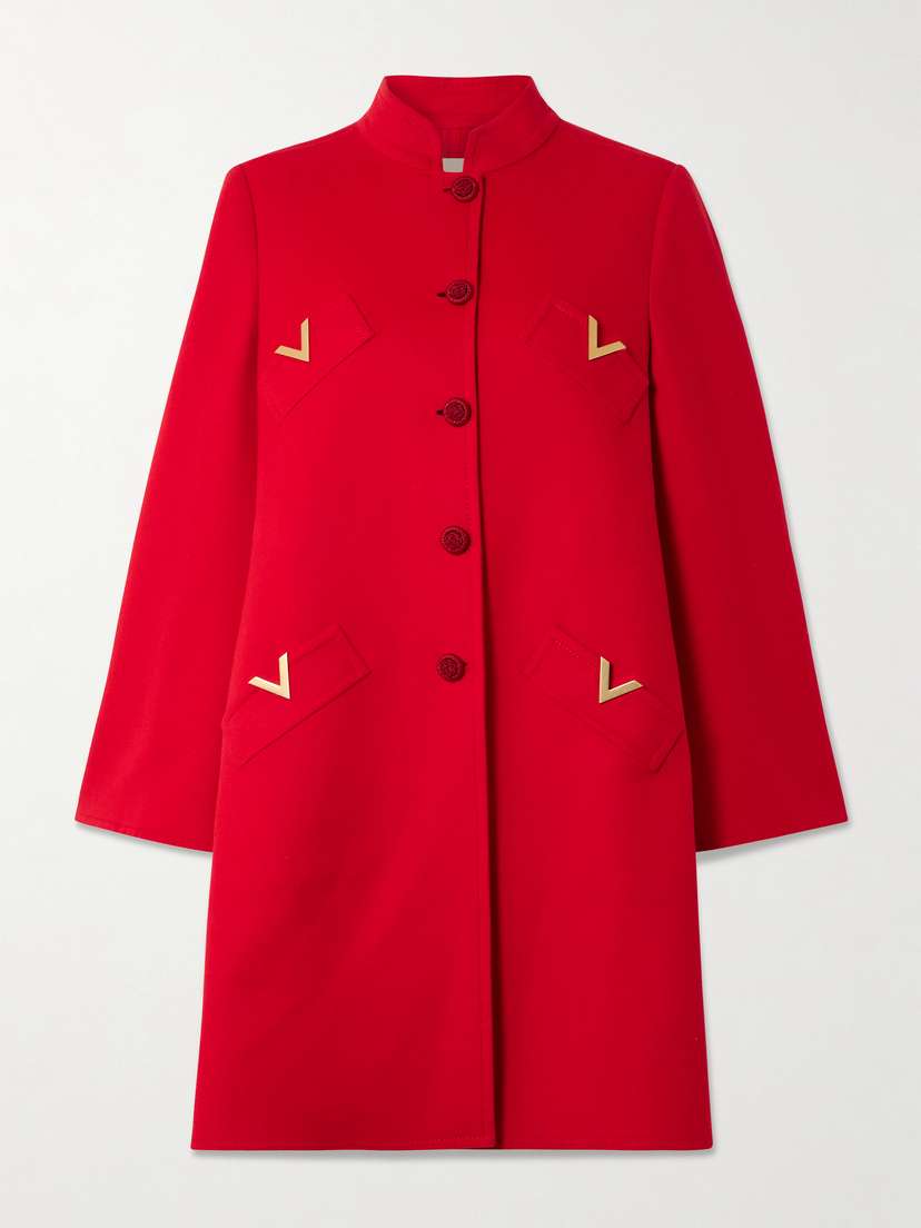 Valentino Garavani Embellished Wool-blend Coat