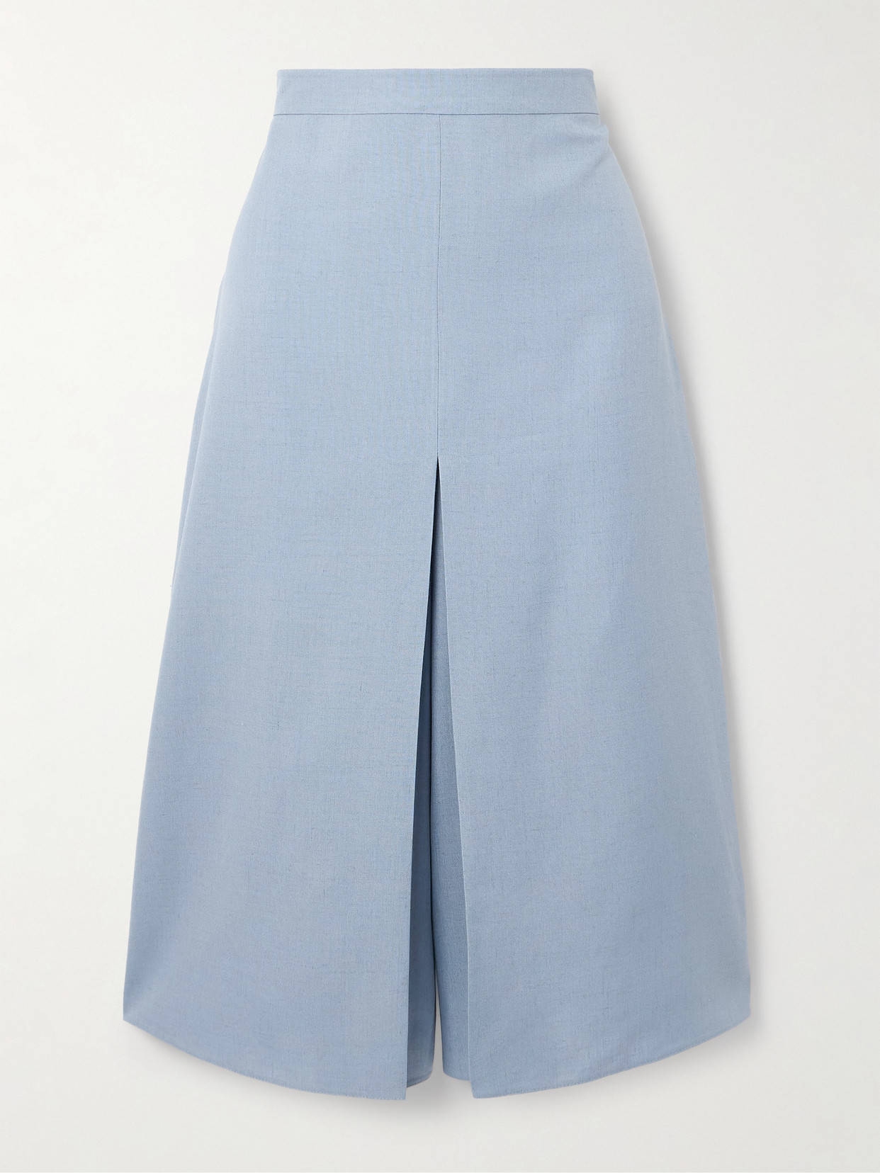 Valentino Layered Canvas Wide-leg Pants In Blue
